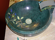 Edelstein und Intarsia Waschbecken