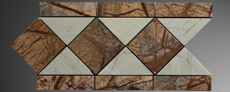 Rain Forest Brown Mosaik Marmor Naturstein Bordüre No.13