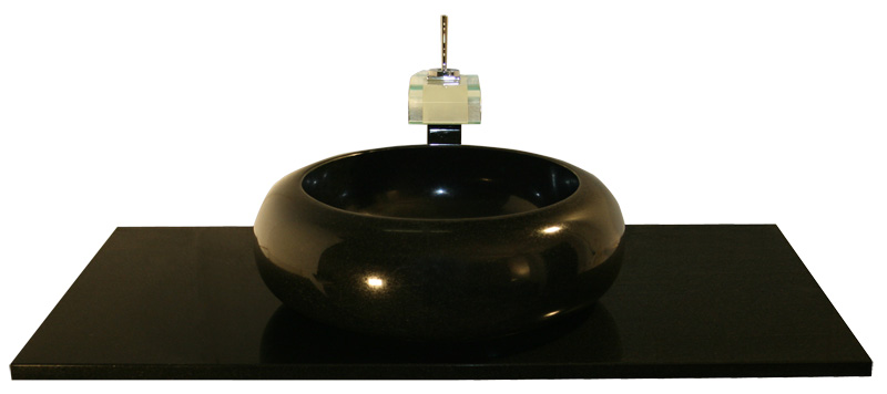 Nero Assoluto Granit Designer Waschtische rund